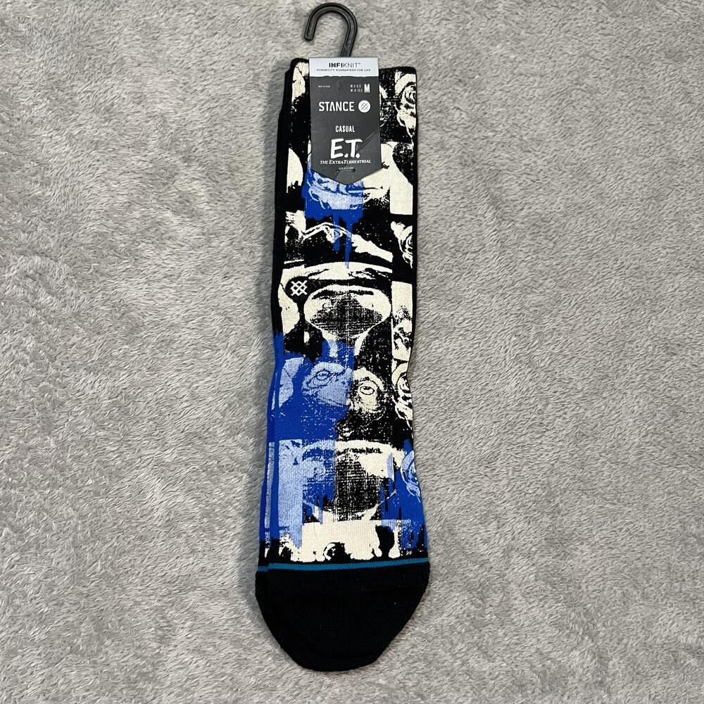 Stance E.T. Phone Home Socks Mens Medium Black Blue Casual Crew Infiknit Movie